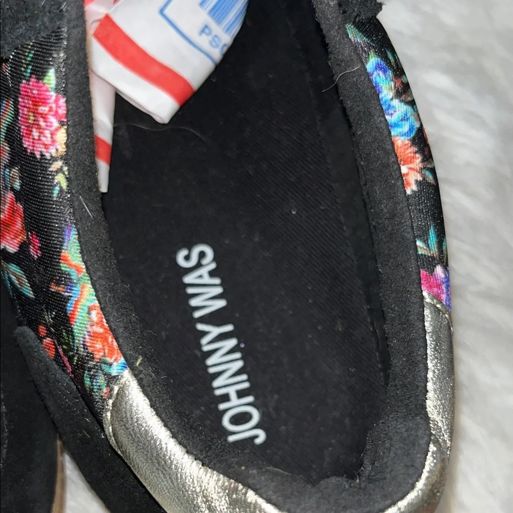 Johnny Was Black and Gold Floral Sneakers - Picture 10 of 10